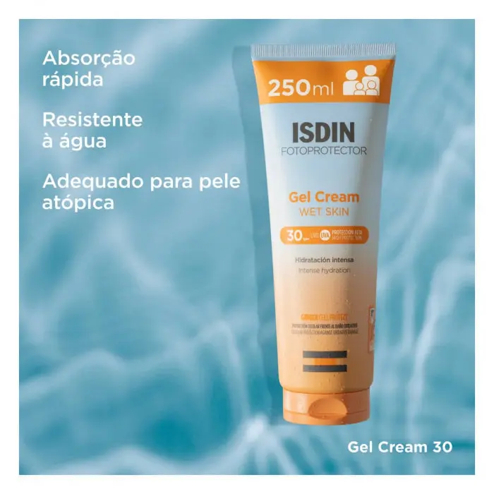 Isdin Fotoprotector Gel Creme Wet Skin FPS 30 250ml - Imagem 3