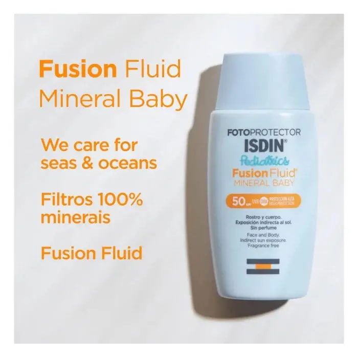 Isdin Fotoprotector Fusion Fluid Mineral Baby Pediatrics FPS 50 Fluido Solar 50ml - Imagem 2