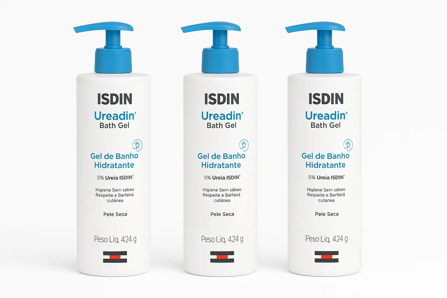 Isdin Ureadin Gel de Banho 424g Kit com 3 Unidades